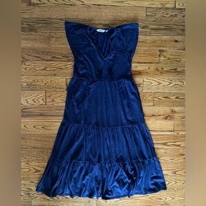 Boden Tiered Jersey Dress in Navy Blue - Sleeveless - Size 8